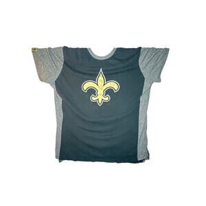 New Orleans Saints NFL Team Apparel Black Shirt Men's XL Gold Logo Vintage Look